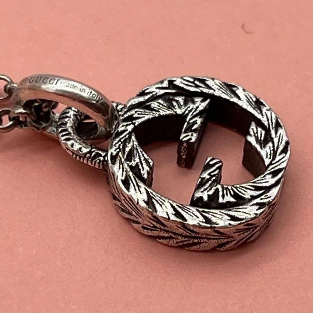 Gucci Classic Interlocking Double G Sterling Silv… - image 5